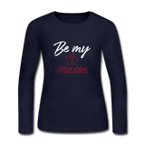 Be My #POstables W Women's Long Sleeve Jersey T-Shirt - navy