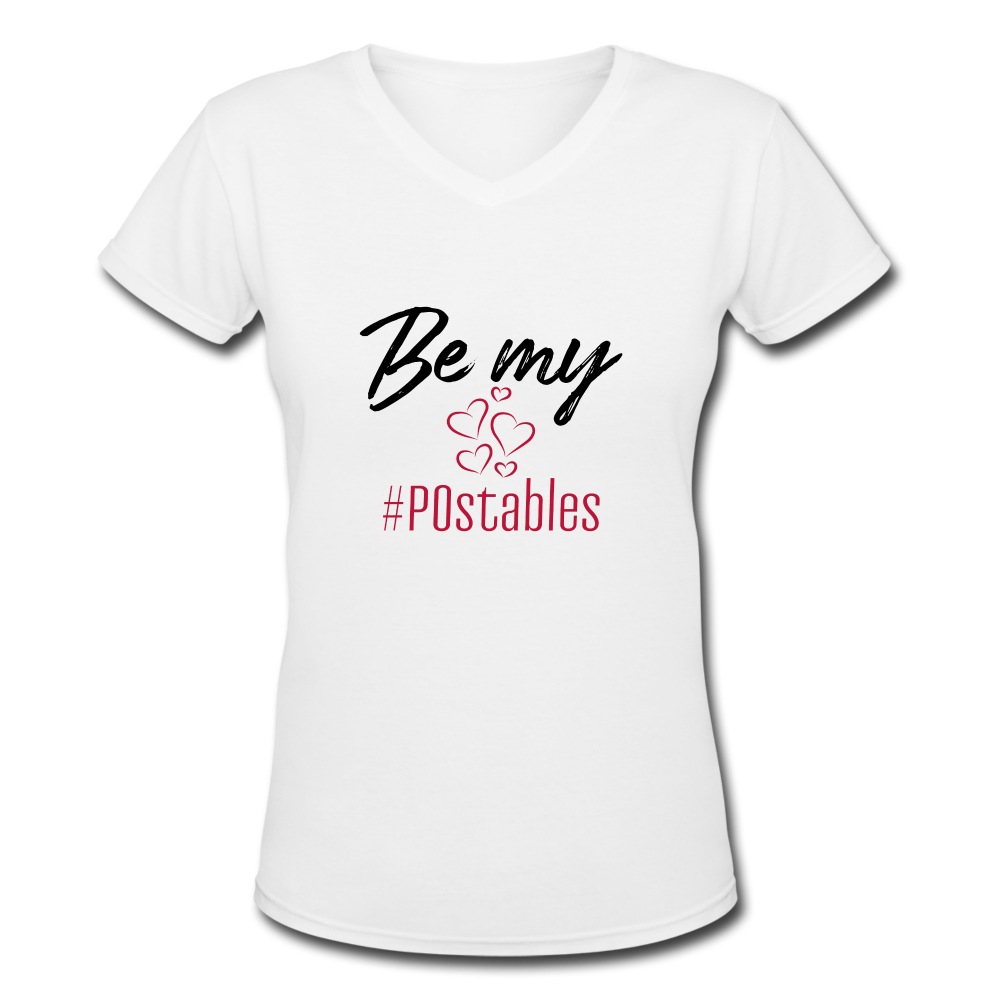 Be My #POstables B Women's V-Neck T-Shirt - white