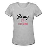 Be My #POstables B Women's V-Neck T-Shirt - gray