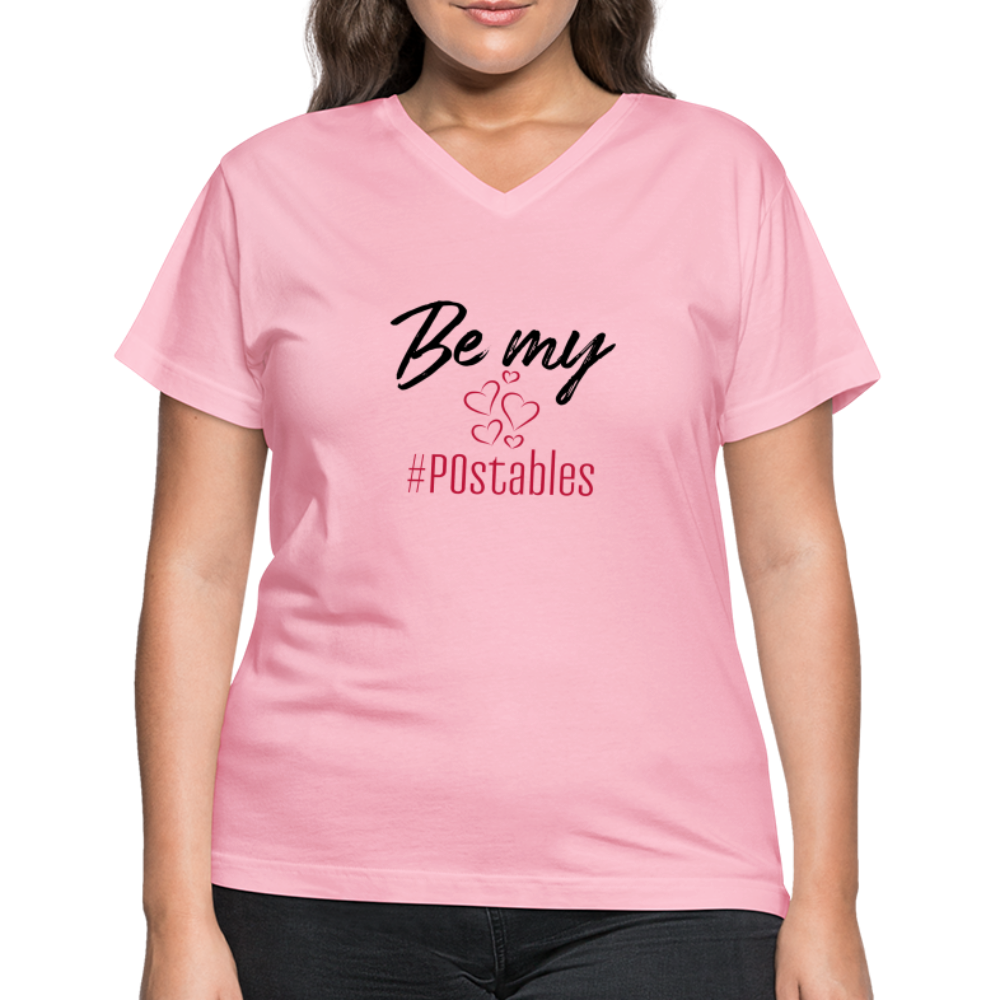 Be My #POstables B Women's V-Neck T-Shirt - pink