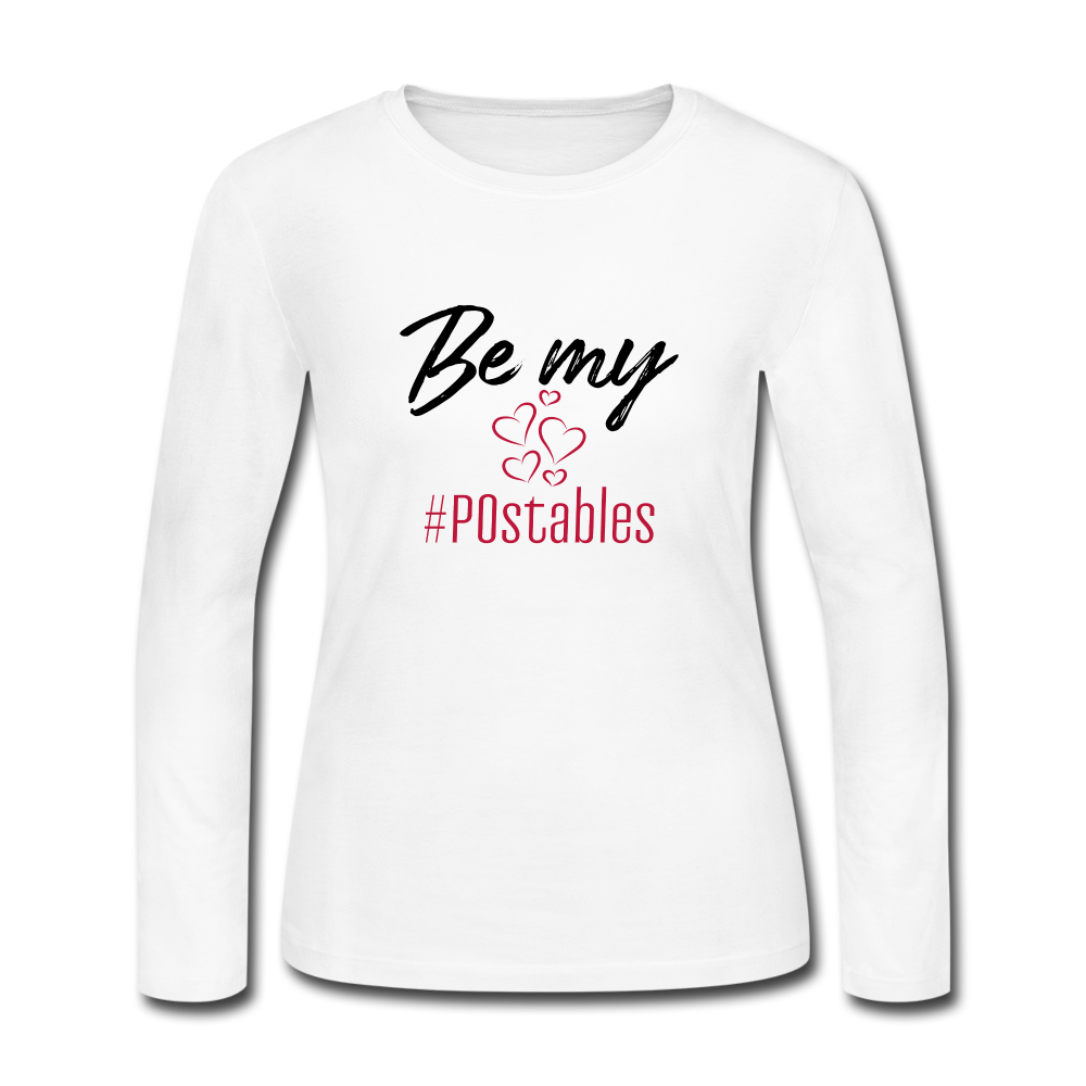 Be My #POstables B Women's Long Sleeve Jersey T-Shirt - white