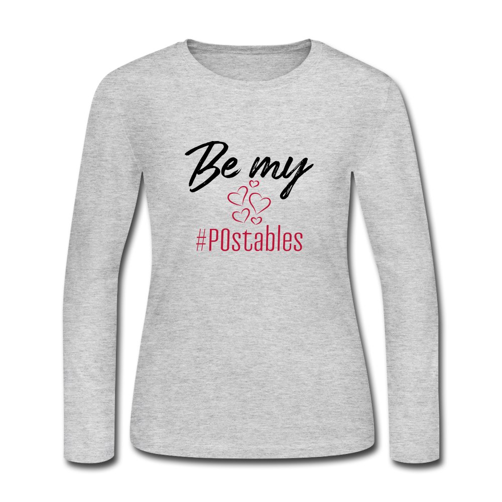 Be My #POstables B Women's Long Sleeve Jersey T-Shirt - gray