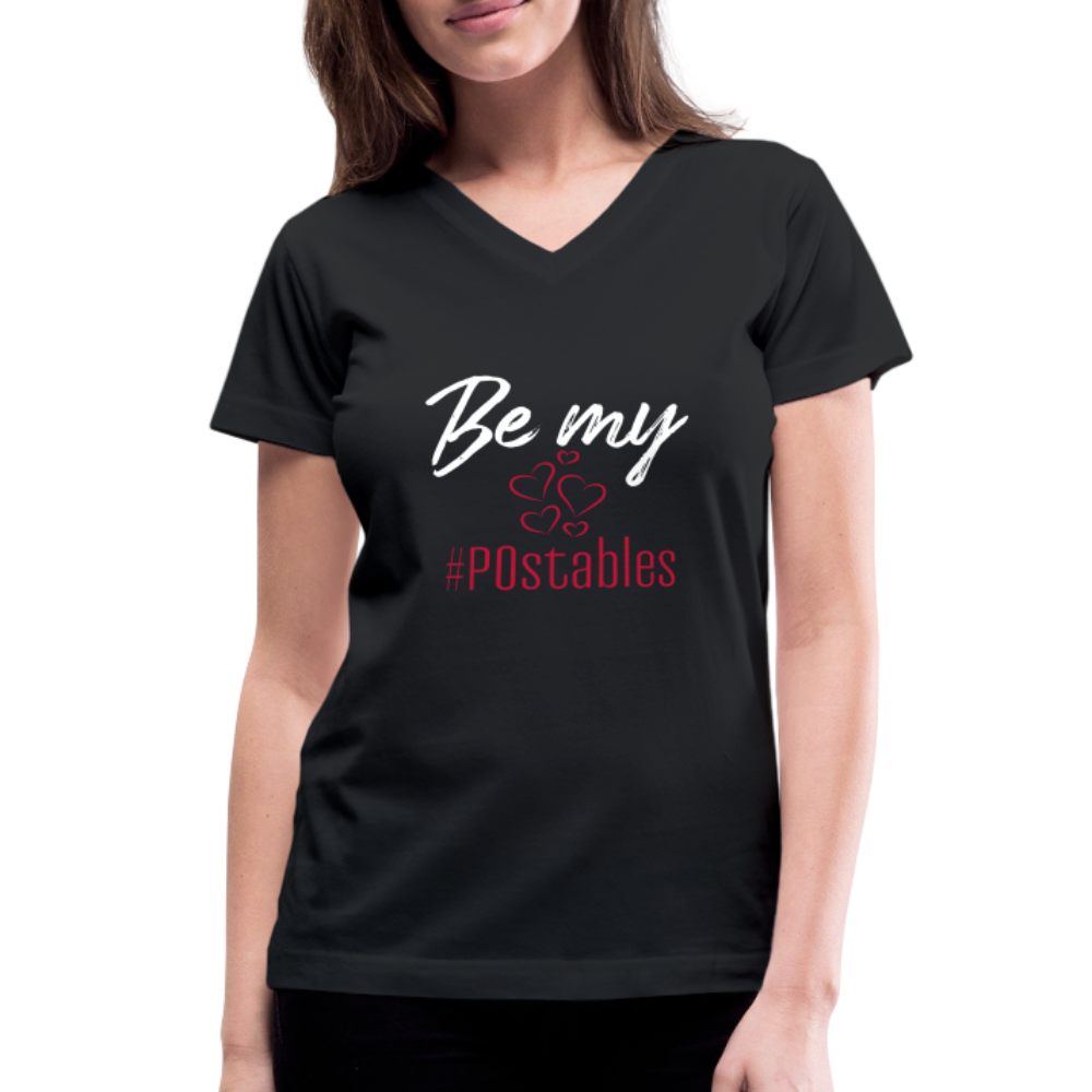 Be My #POstables W Women's V-Neck T-Shirt - black