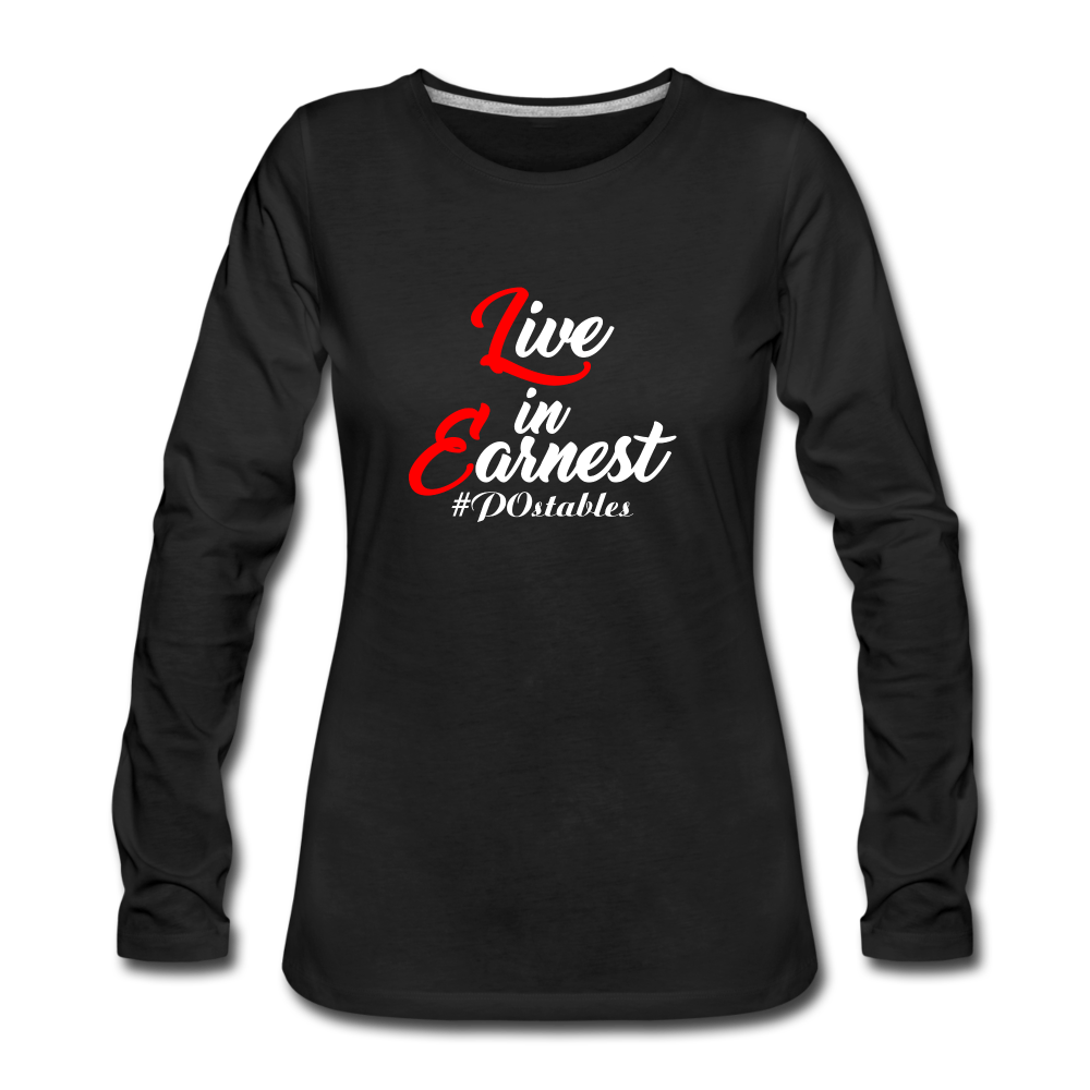 Live in Earnest W Women's Premium Long Sleeve T-Shirt - black