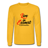 Live in Earnest B Men's Long Sleeve T-Shirt - gold