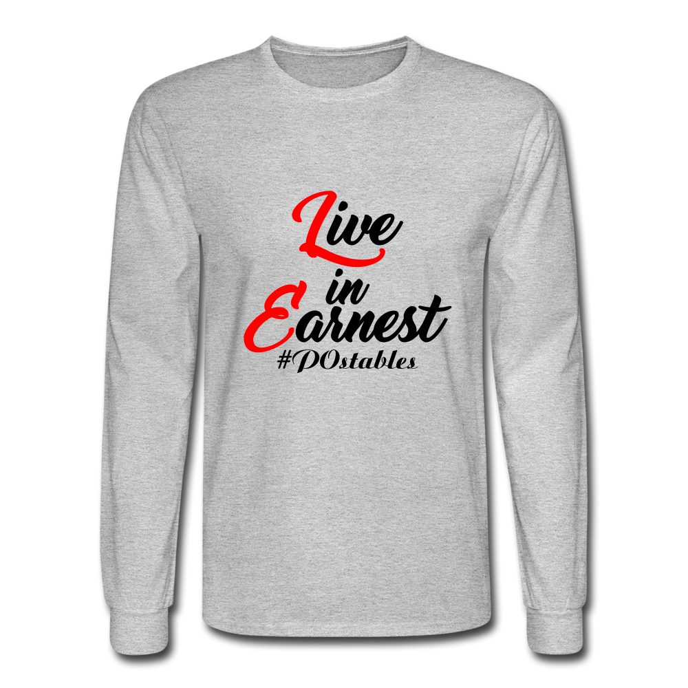Live in Earnest B Men's Long Sleeve T-Shirt - heather gray