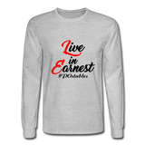 Live in Earnest B Men's Long Sleeve T-Shirt - heather gray