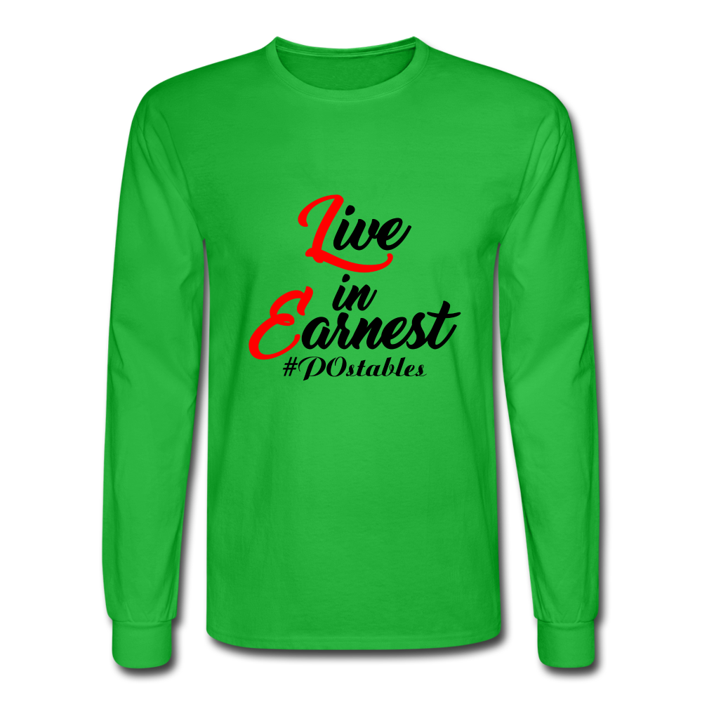 Live in Earnest B Men's Long Sleeve T-Shirt - bright green