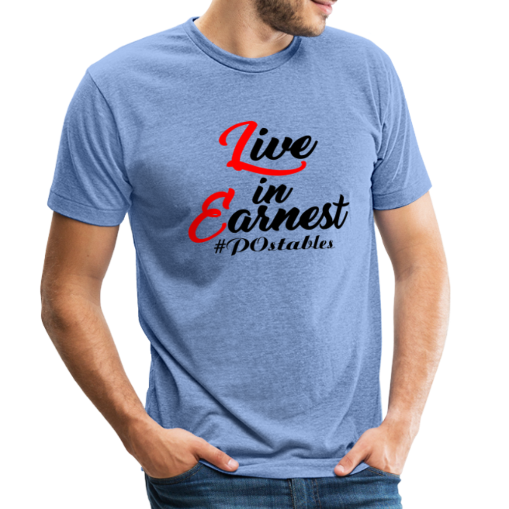 Live in Earnest B Unisex Tri-Blend T-Shirt - heather blue