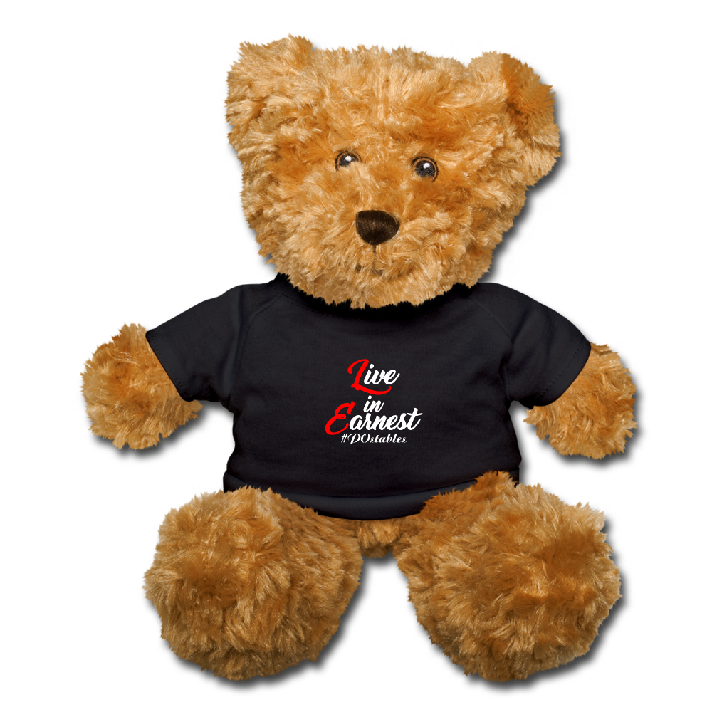 Live in Earnest W Teddy Bear - black