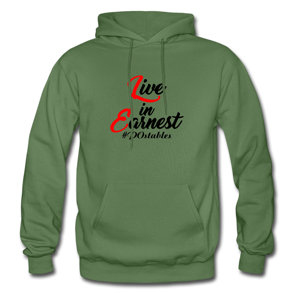 Live in Earnest B Gildan Heavy Blend Adult Hoodie - military green