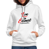 Live in Earnest B Contrast Hoodie - white/gray