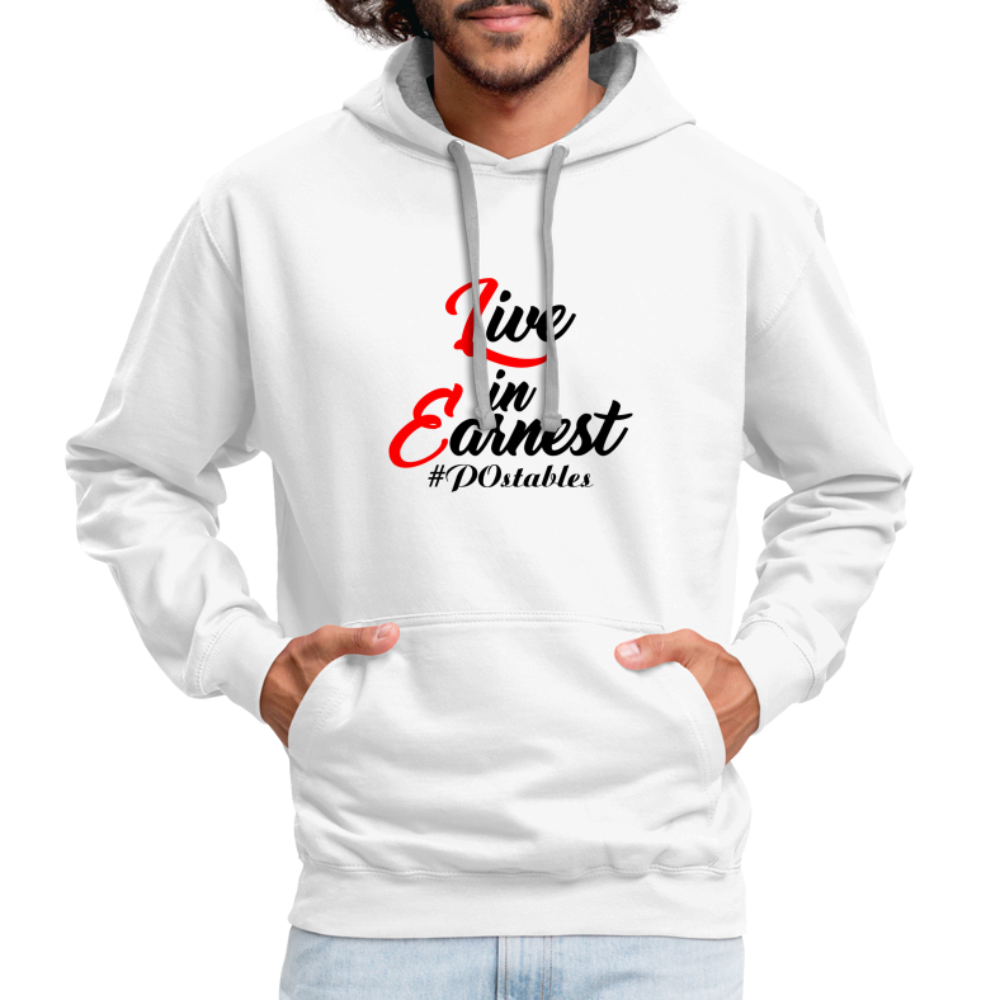 Live in Earnest B Contrast Hoodie - white/gray