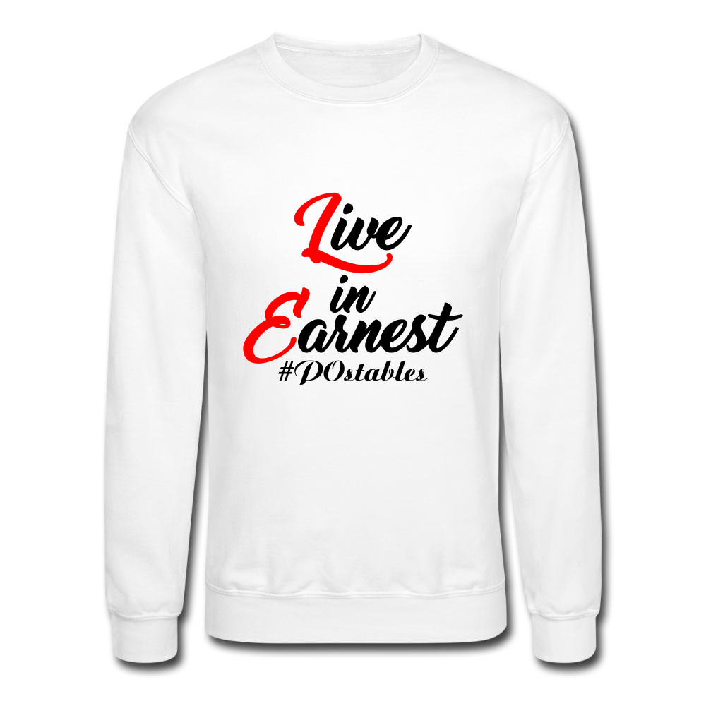 Live in Earnest B Crewneck Sweatshirt - white