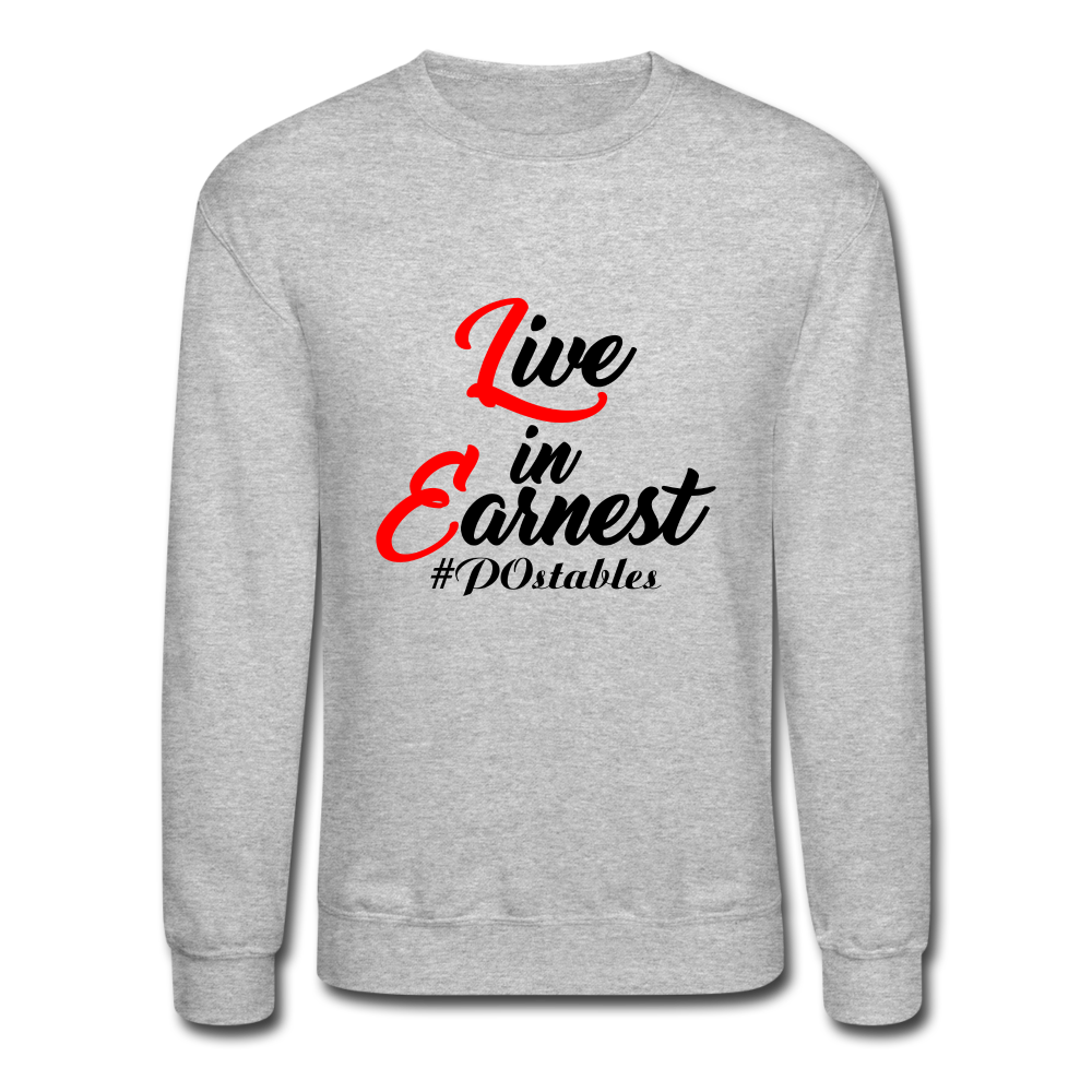 Live in Earnest B Crewneck Sweatshirt - heather gray