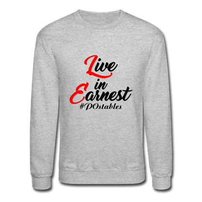 Live in Earnest B Crewneck Sweatshirt - heather gray