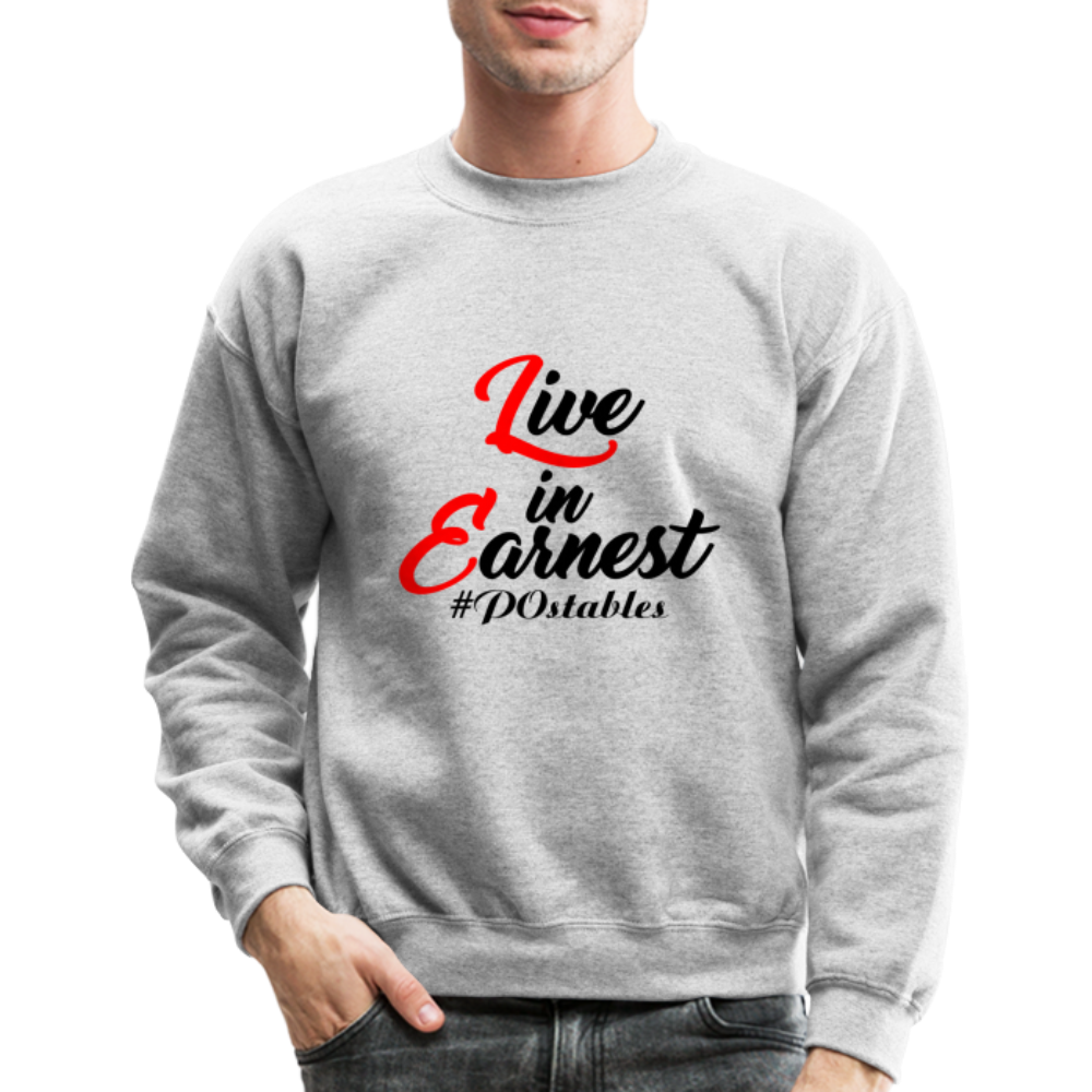 Live in Earnest B Crewneck Sweatshirt - heather gray