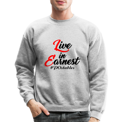 Live in Earnest B Crewneck Sweatshirt - heather gray