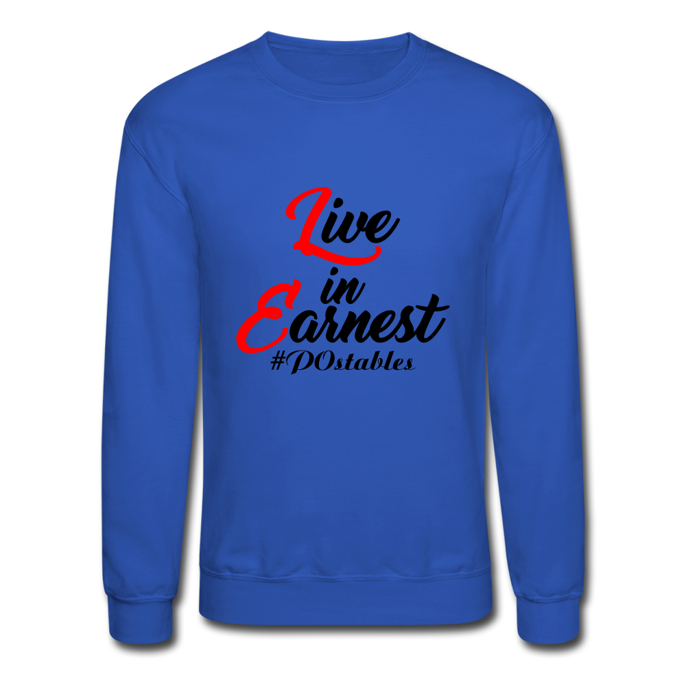 Live in Earnest B Crewneck Sweatshirt - royal blue