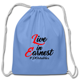 Live in Earnest B Cotton Drawstring Bag - carolina blue