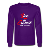 Live in Earnest W Men's Long Sleeve T-Shirt - purple