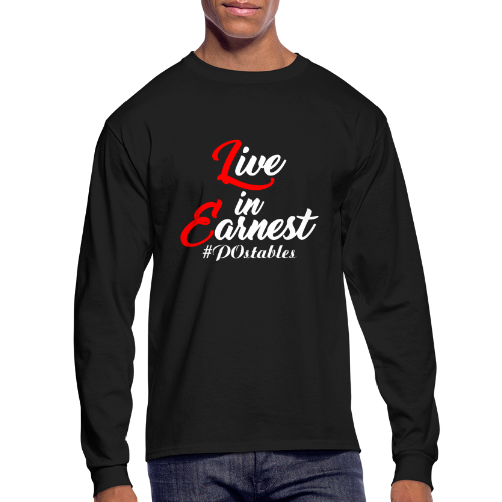 Live in Earnest W Men's Long Sleeve T-Shirt - black