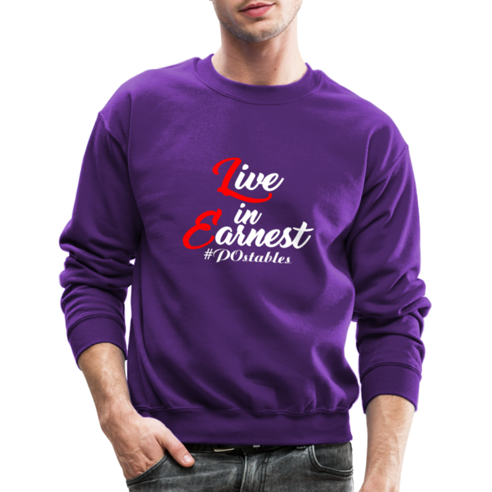 Live in Earnest W Crewneck Sweatshirt - purple