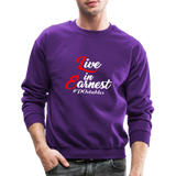Live in Earnest W Crewneck Sweatshirt - purple