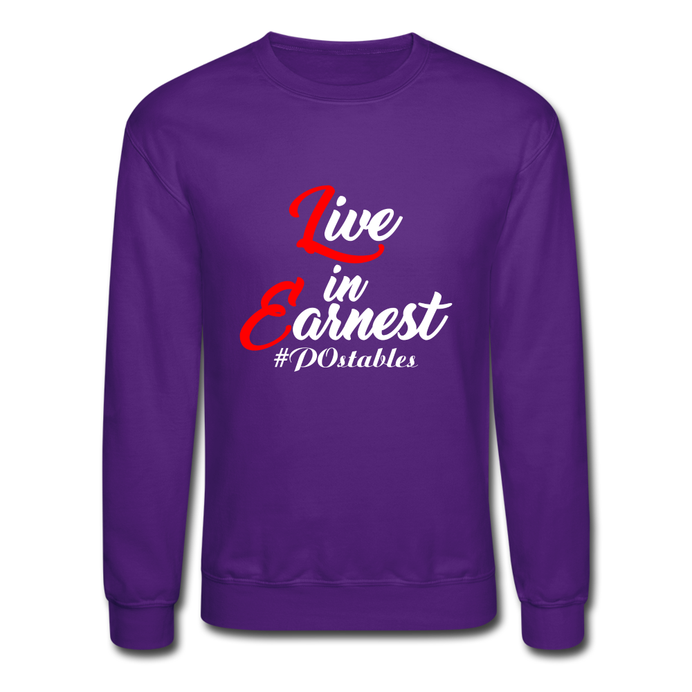 Live in Earnest W Crewneck Sweatshirt - purple