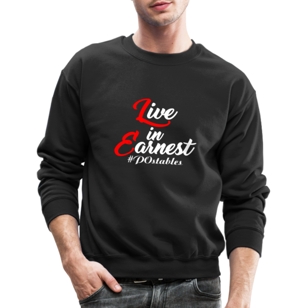 Live in Earnest W Crewneck Sweatshirt - black
