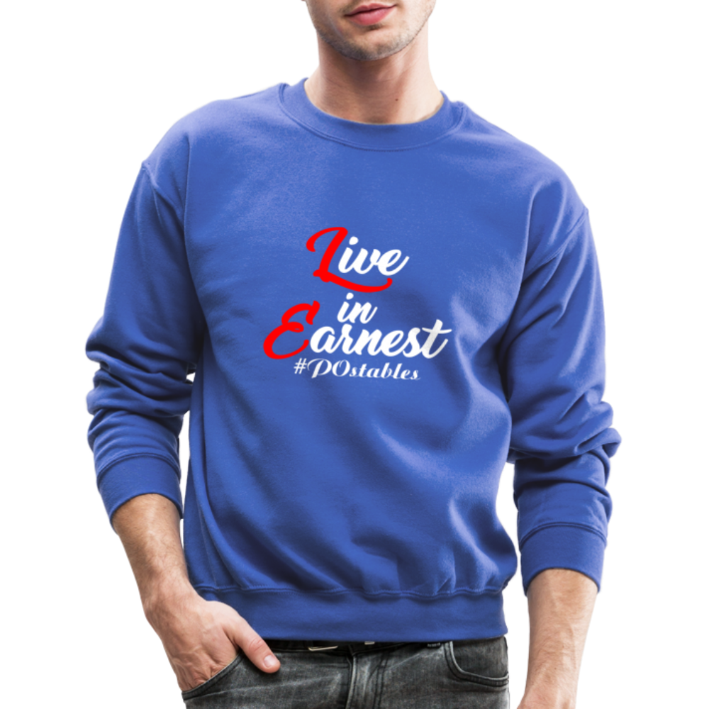 Live in Earnest W Crewneck Sweatshirt - royal blue