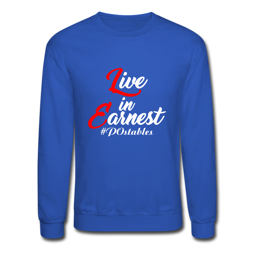 Live in Earnest W Crewneck Sweatshirt - royal blue