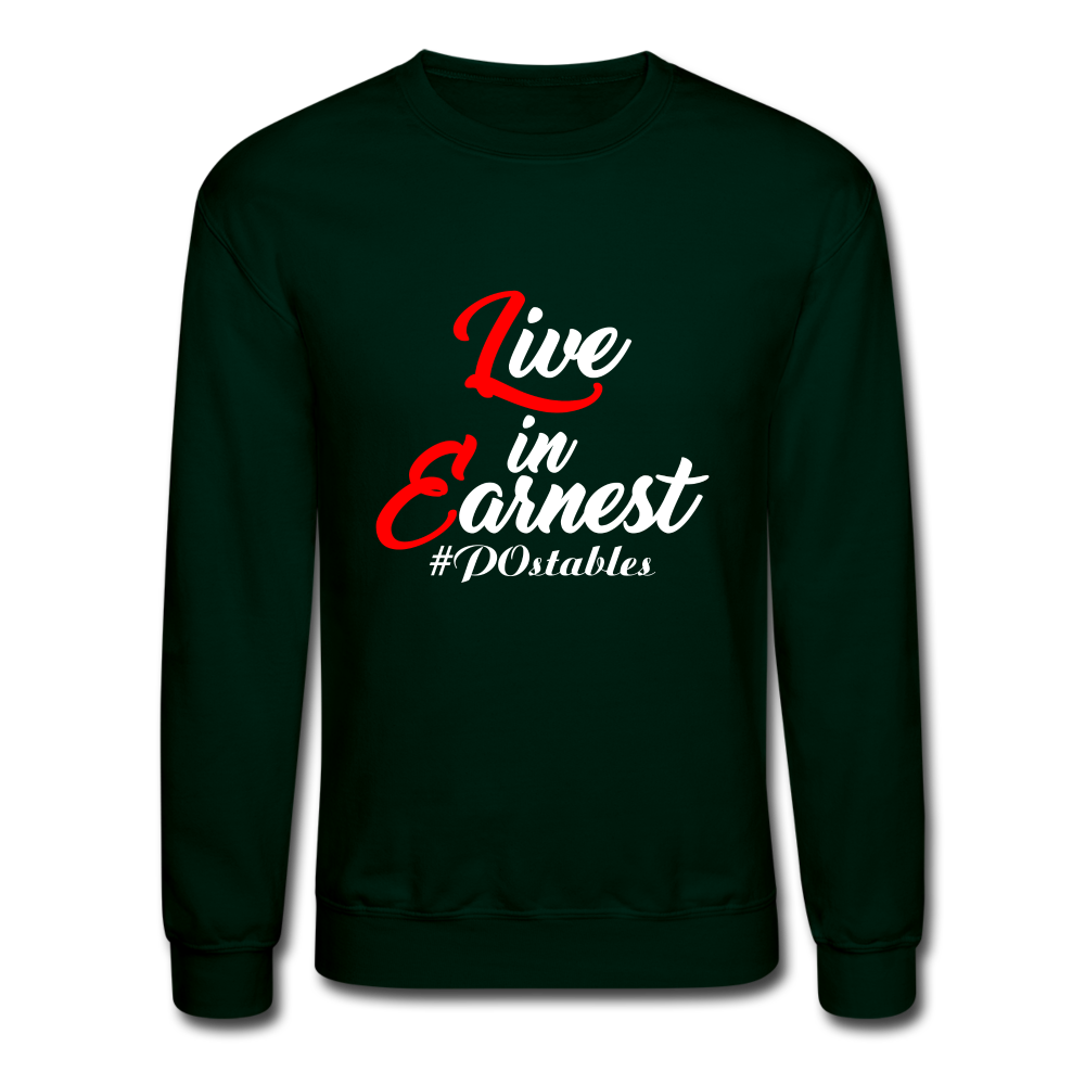 Live in Earnest W Crewneck Sweatshirt - forest green