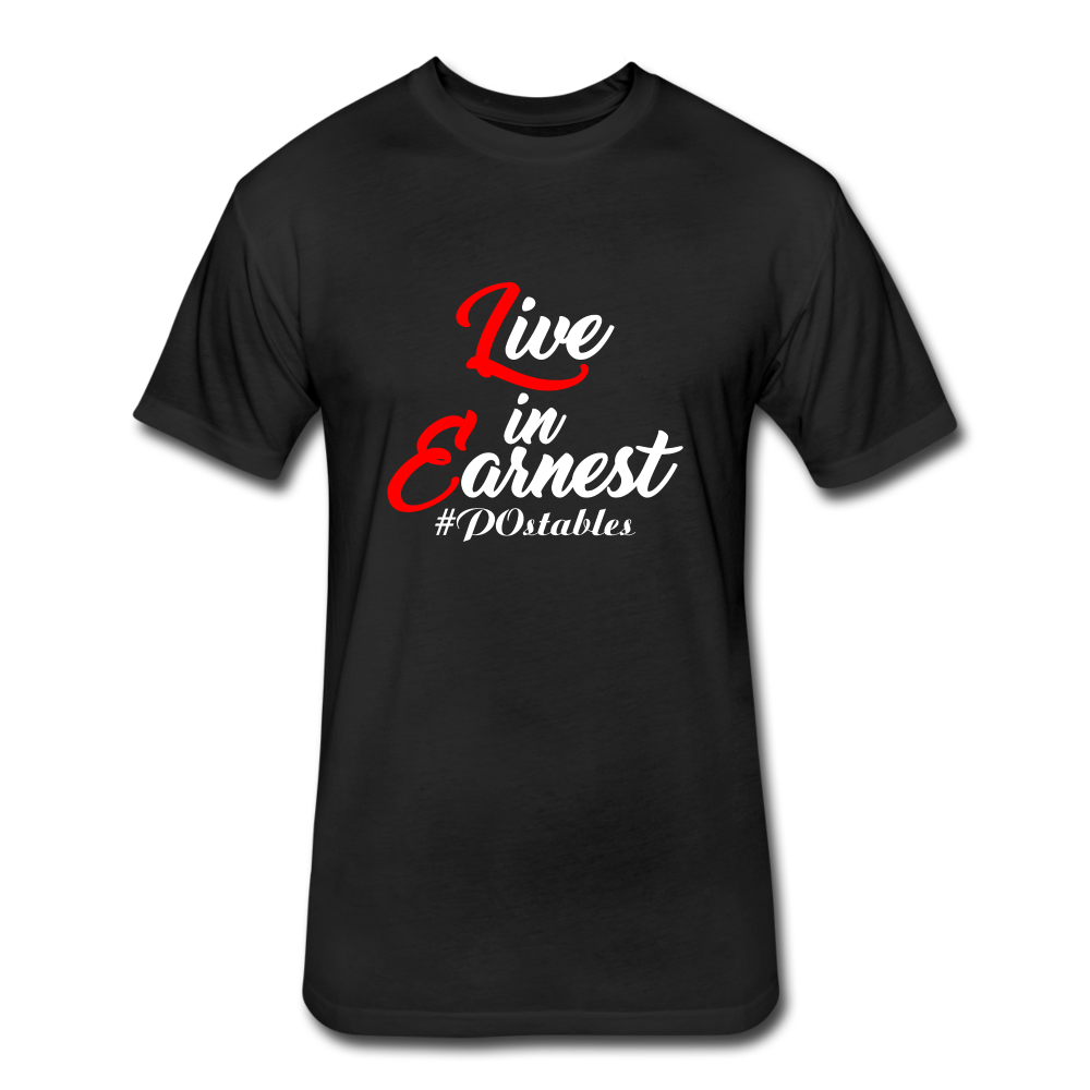 Live in Earnest W Fitted Cotton/Poly T-Shirt by Next Level - black