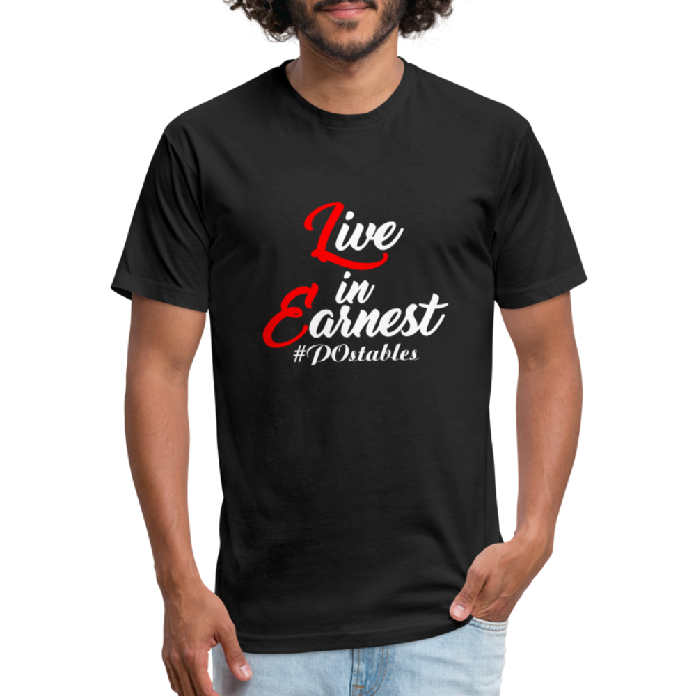 Live in Earnest W Fitted Cotton/Poly T-Shirt by Next Level - black