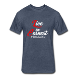 Live in Earnest W Fitted Cotton/Poly T-Shirt by Next Level - heather navy