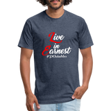 Live in Earnest W Fitted Cotton/Poly T-Shirt by Next Level - heather navy