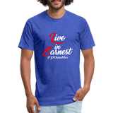 Live in Earnest W Fitted Cotton/Poly T-Shirt by Next Level - heather royal
