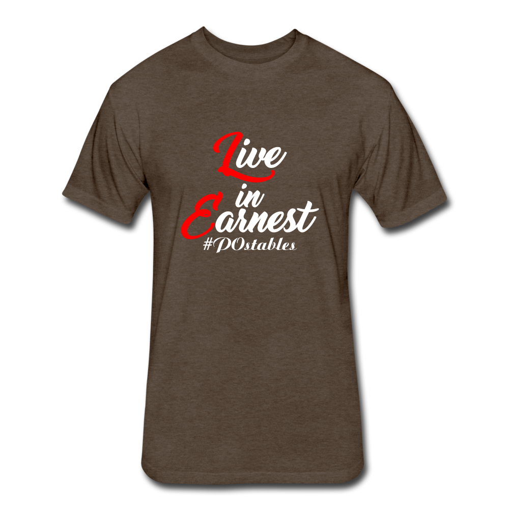 Live in Earnest W Fitted Cotton/Poly T-Shirt by Next Level - heather espresso