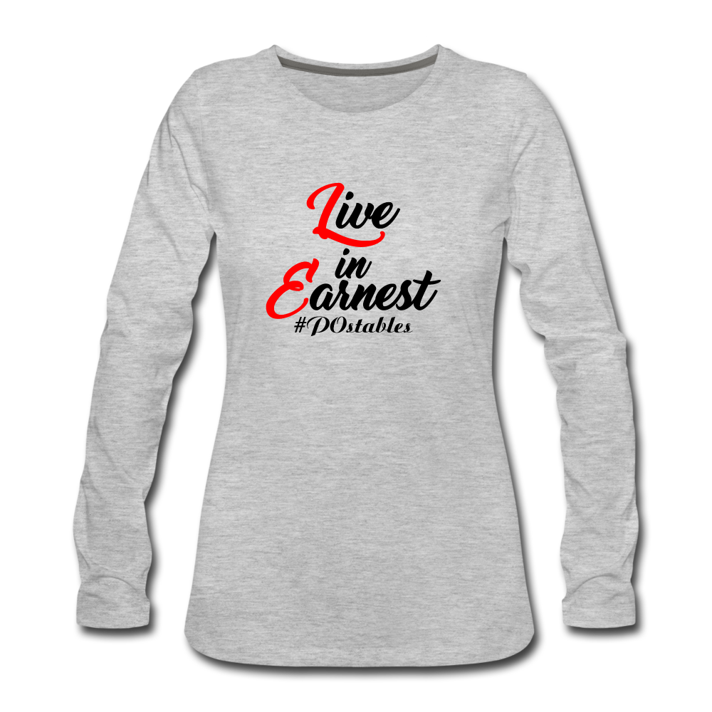 Live in Earnest B Women's Premium Long Sleeve T-Shirt - heather gray