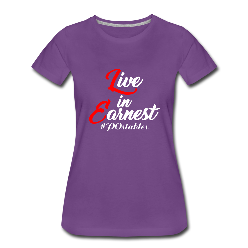 Live in Earnest W Women’s Premium T-Shirt - purple