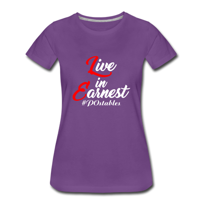 Live in Earnest W Women’s Premium T-Shirt - purple