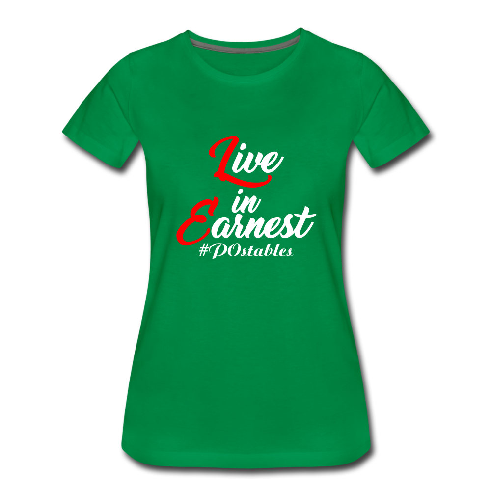 Live in Earnest W Women’s Premium T-Shirt - kelly green