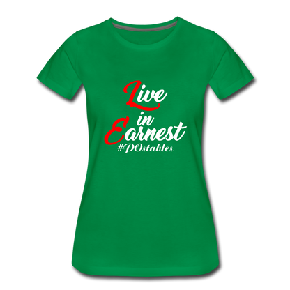 Live in Earnest W Women’s Premium T-Shirt - kelly green