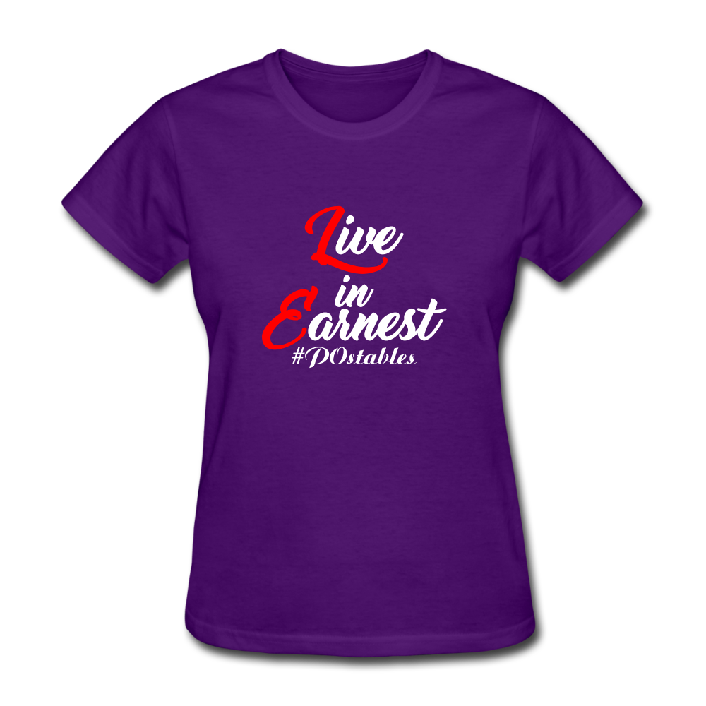 Live in Earnest W Women's T-Shirt - purple