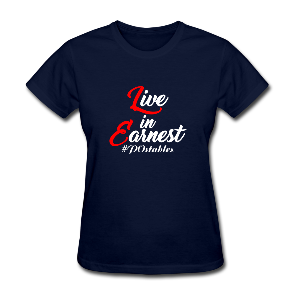 Live in Earnest W Women's T-Shirt - navy