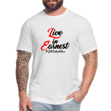 Live in Earnest B Unisex Jersey T-Shirt by Bella + Canvas - white