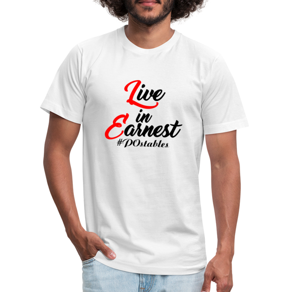 Live in Earnest B Unisex Jersey T-Shirt by Bella + Canvas - white