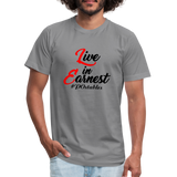 Live in Earnest B Unisex Jersey T-Shirt by Bella + Canvas - slate