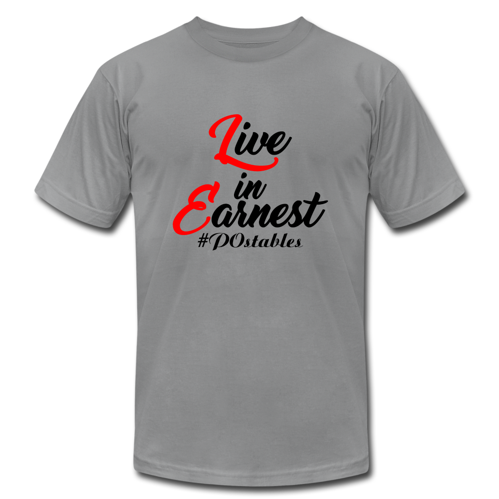 Live in Earnest B Unisex Jersey T-Shirt by Bella + Canvas - slate